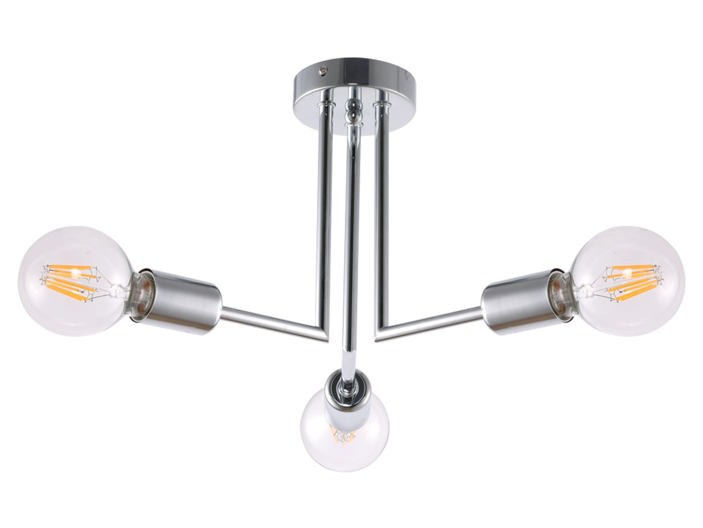 Lampa sufitowa Pipes 3-punktowa stalowa srebrna