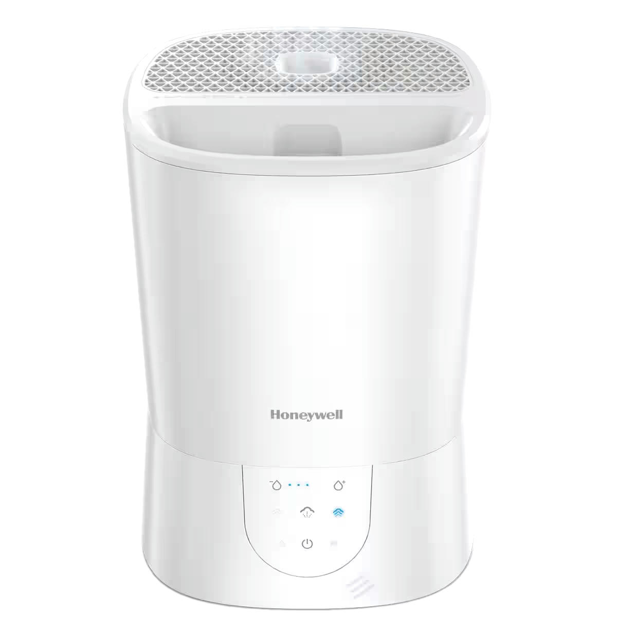 Honeywell HWM445WC Top-Fill Warm Mist Air Humidifier with Humidistat, Essential Oil Cup & Auto-Off, White, 6.44-L