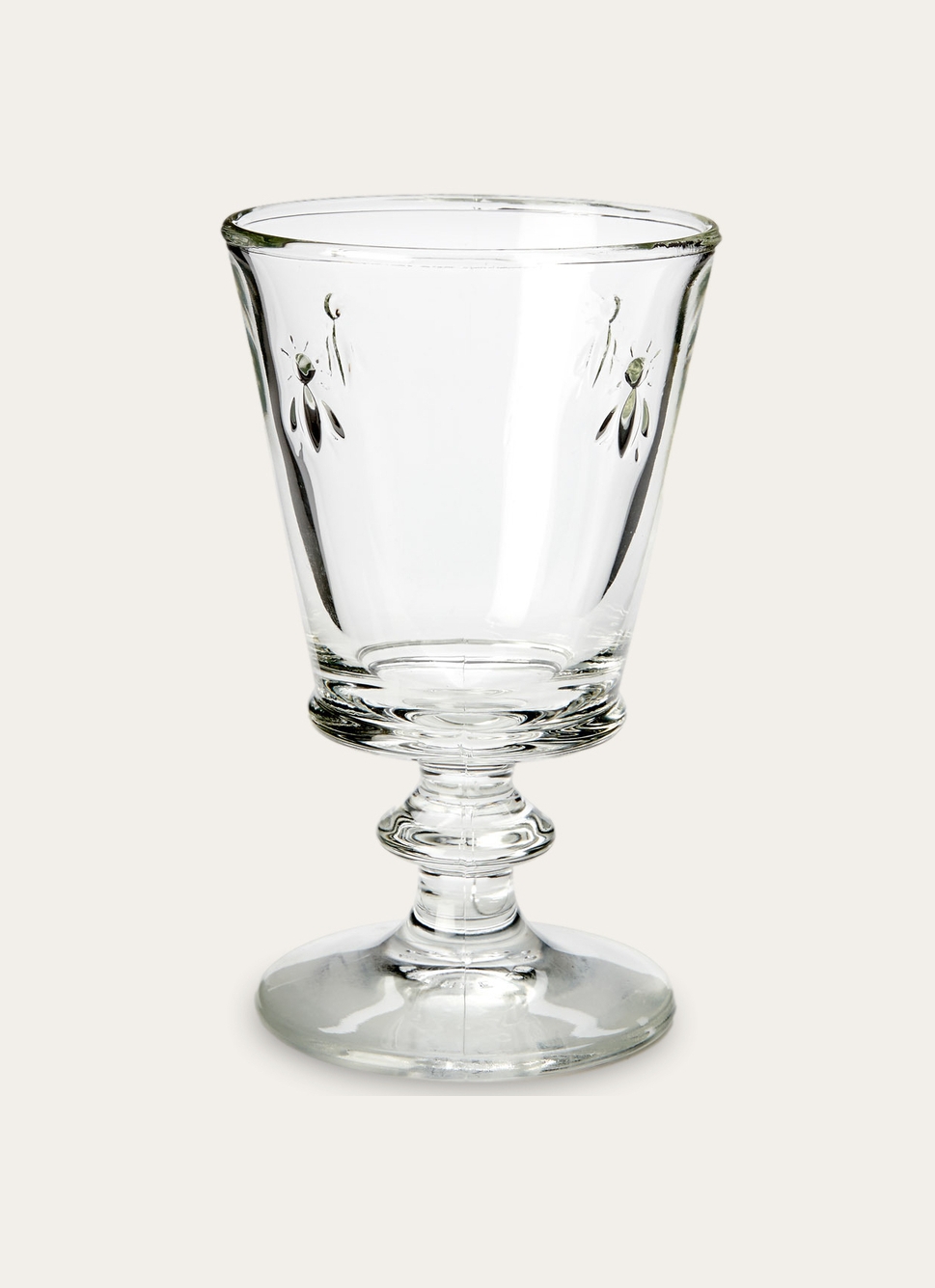 VERRE à PIED à MOTIFS ABEILLES TRANSPARENT