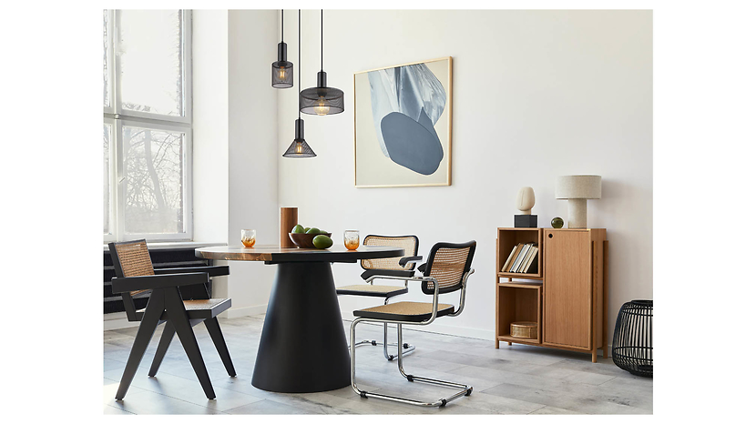 Lampa wisząca Jedd 3-punktowa metalowa czarna