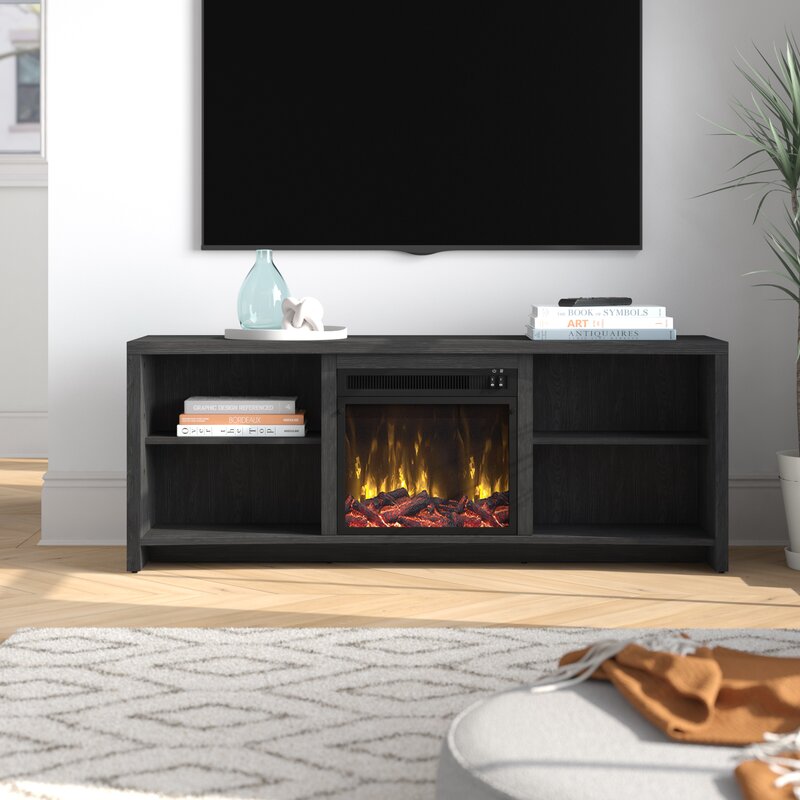 St Philips TV Stand for TVs up to 65 with Electric Fireplace Included