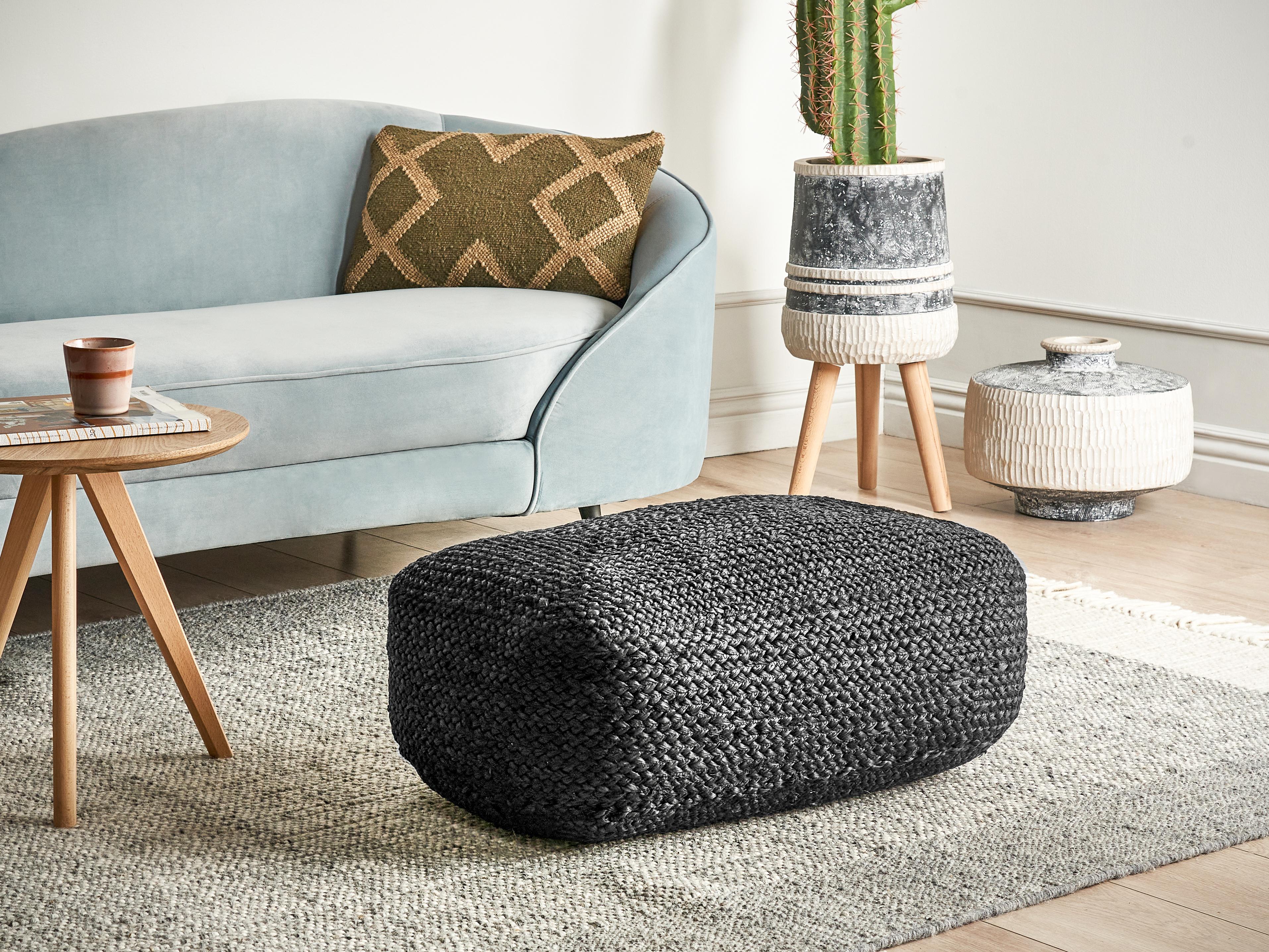 Pouffe ISARDA Jute Black