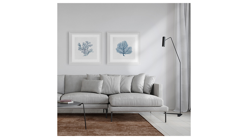 Obraz w ramie Blue Watercolor Coral No. 1 56x56 cm