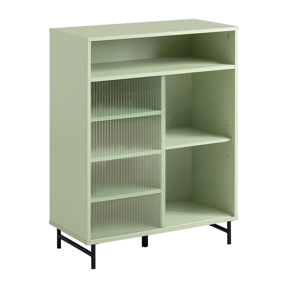 - Meuble de rangement avec 1 porte effet bois vert