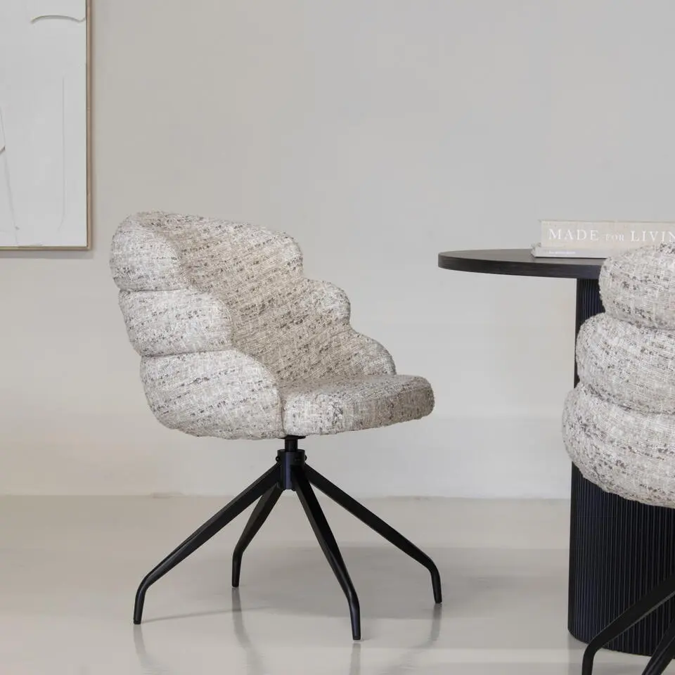 Eetkamerstoel Taupe - Draaibaar - Claes - Set van 2