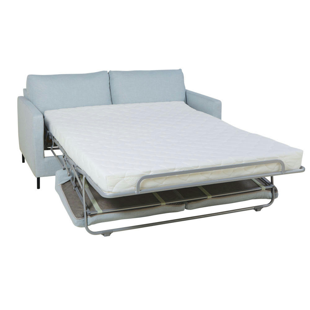 Julian - Canapé convertible 2/3 places bleu glacier, matelas 14 cm