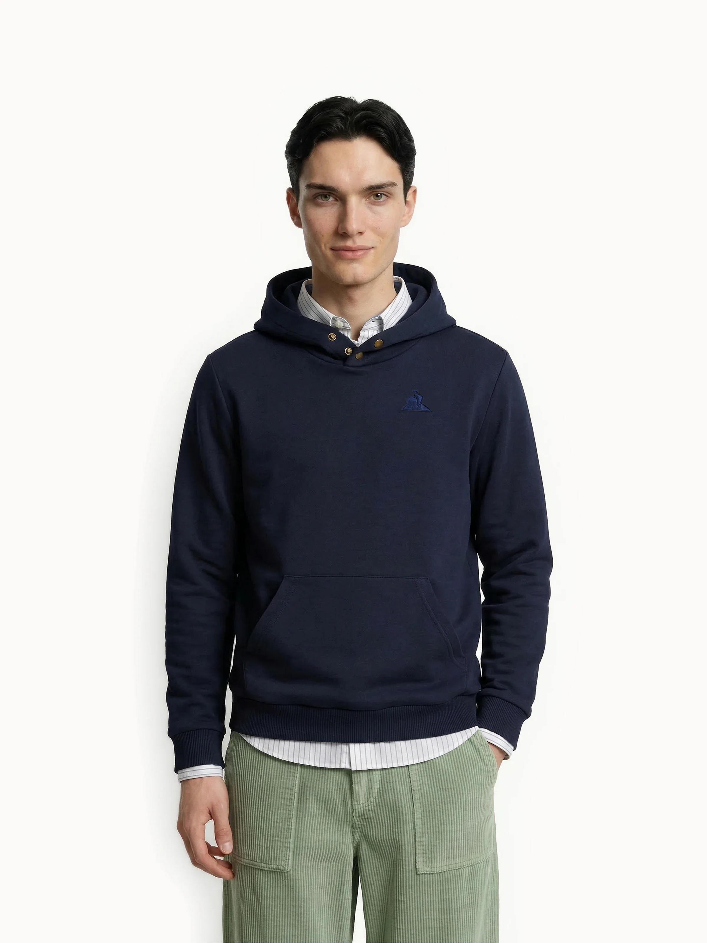 Sweat à capuche Essentiel double face avec logo brodé ton sur ton