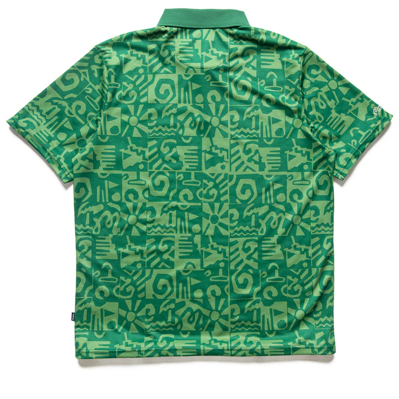 Malbon Golf Mezzo Performance Pique Printed Polo - Kelly Green