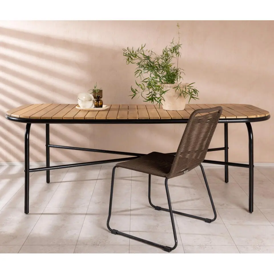 Tuintafel Naturel Acaciahout - 200x90x75cm - Holmbeck