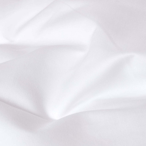 Drap plat en satin de coton égyptien 1000 fils blanc, 180x290 cm - HOMESCAPES