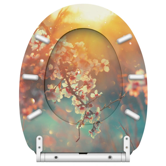 WC-Sitz »Kirschblüte«, mit Absenkautomatik Kirschblüte, Orange, Oval
