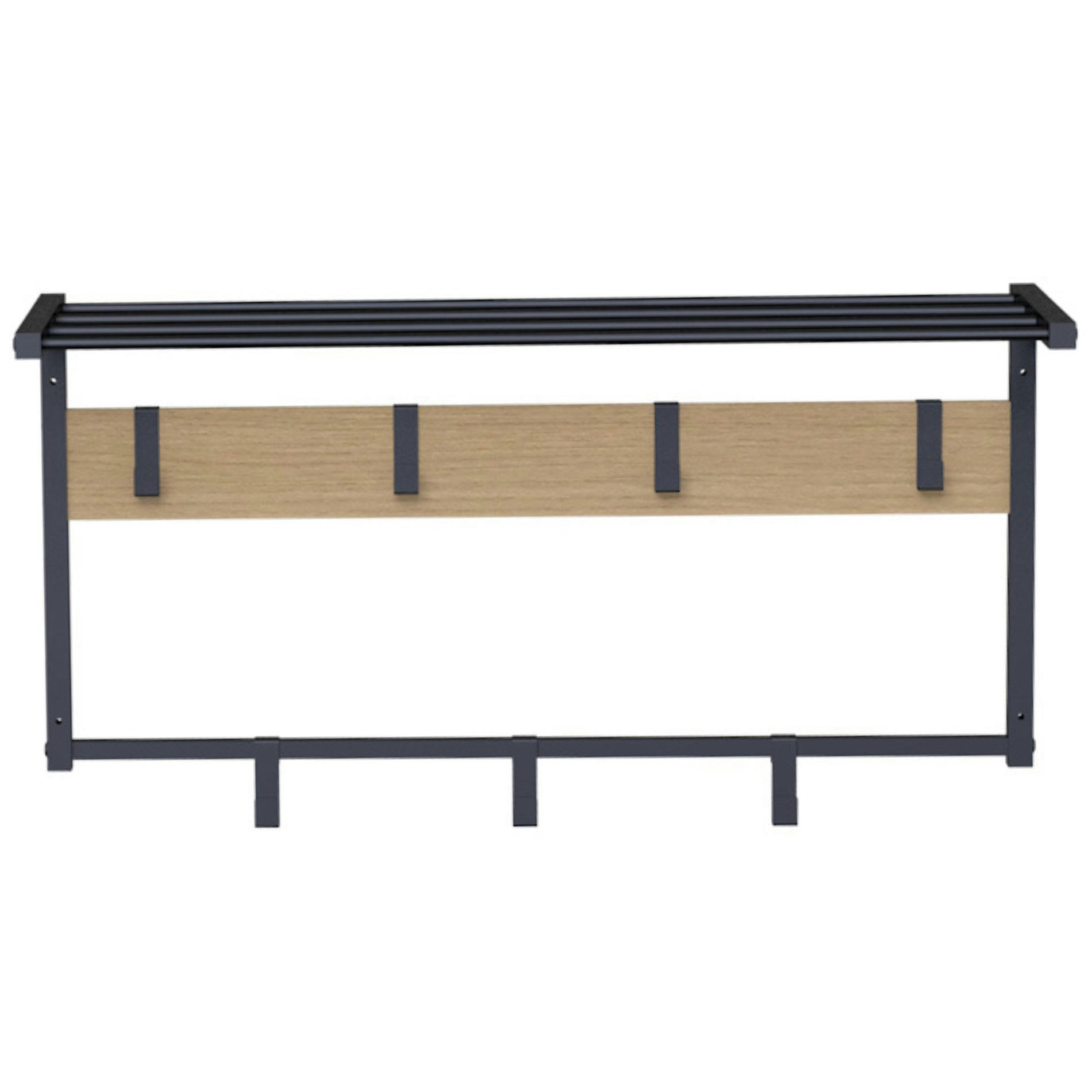 MODERN - Porte-manteaux mural en aggloméré et métal noir et beige