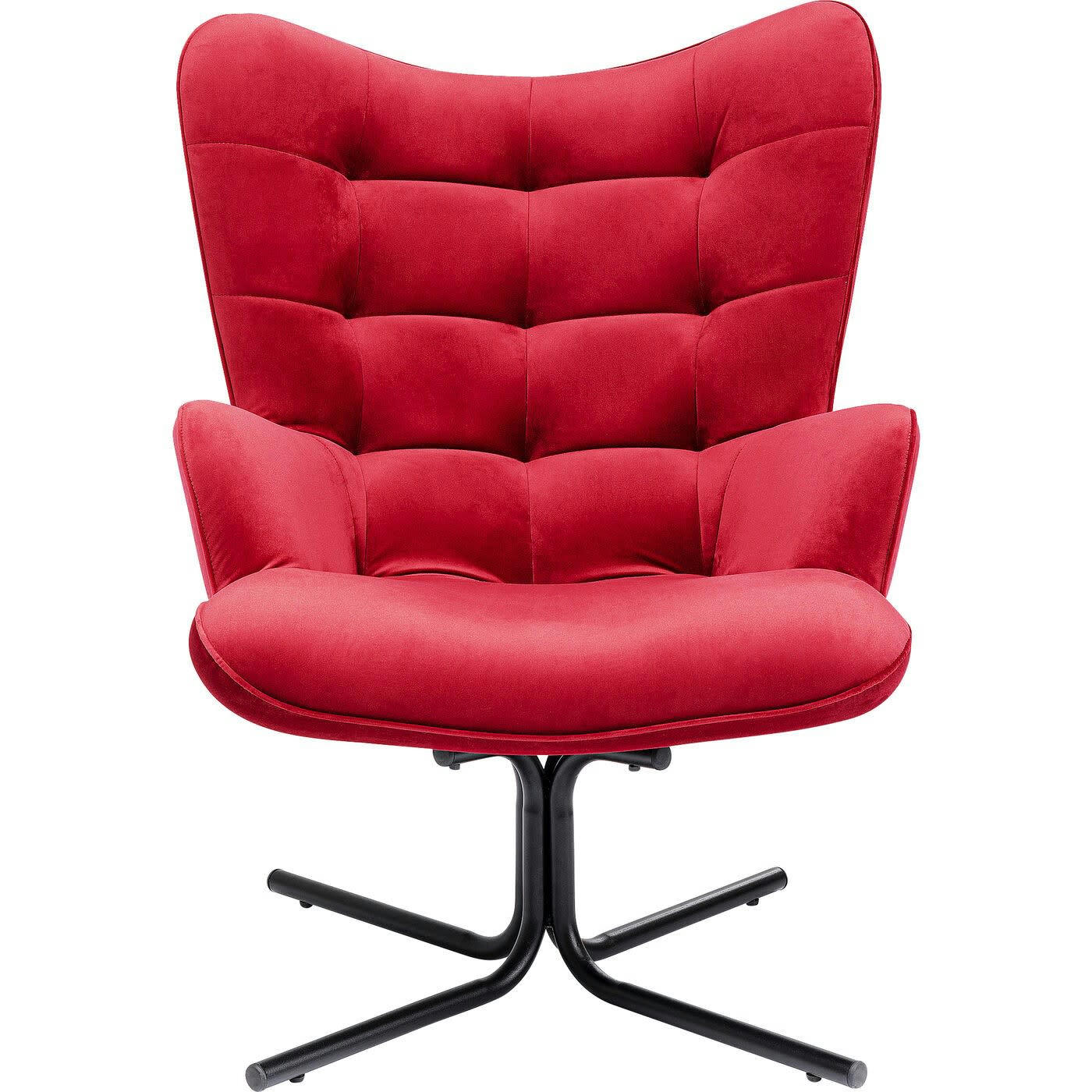 OSCAR - Fauteuil pivotant Oscar velours rouge Kare Design