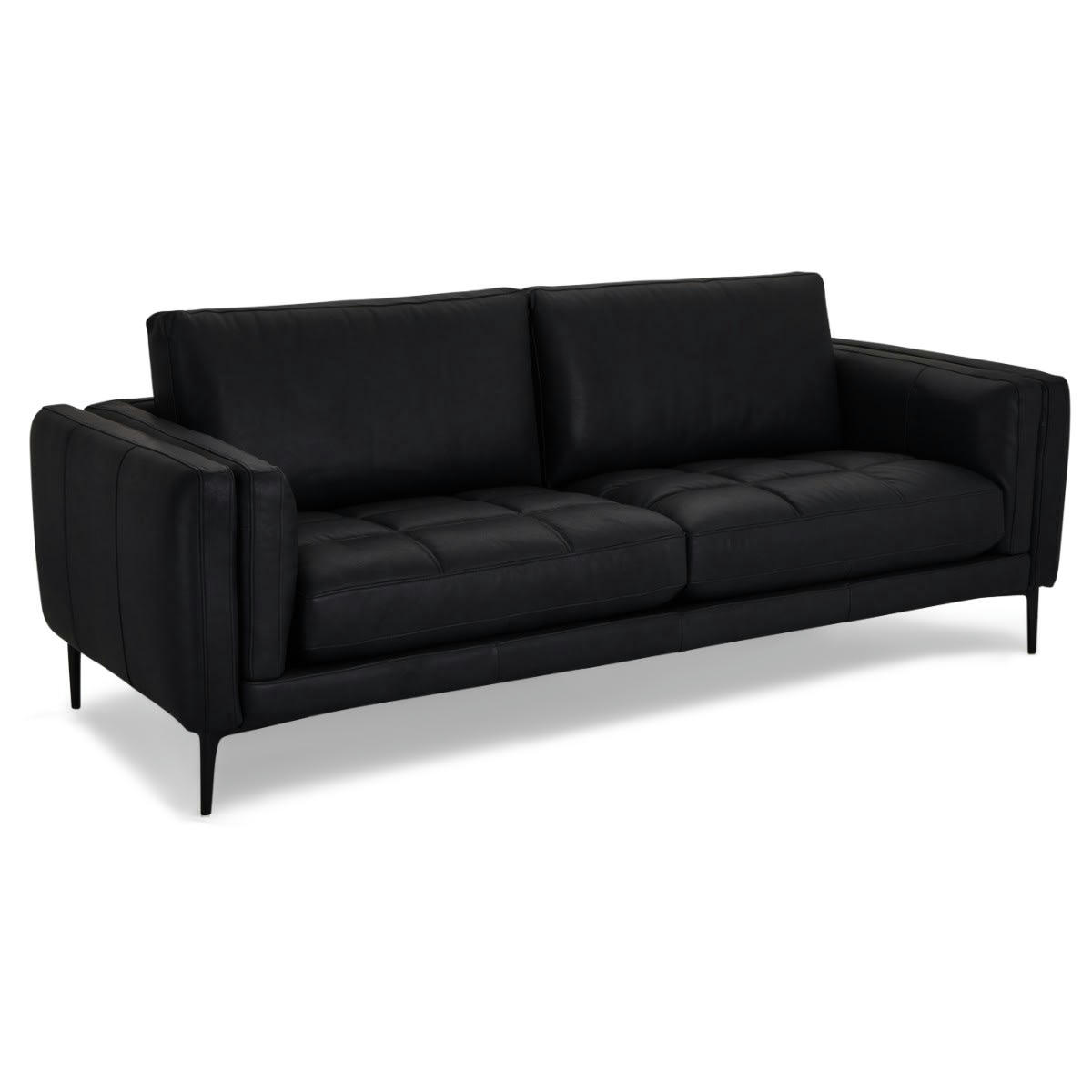 ORLANDO - Canapé 3 places en cuir noir