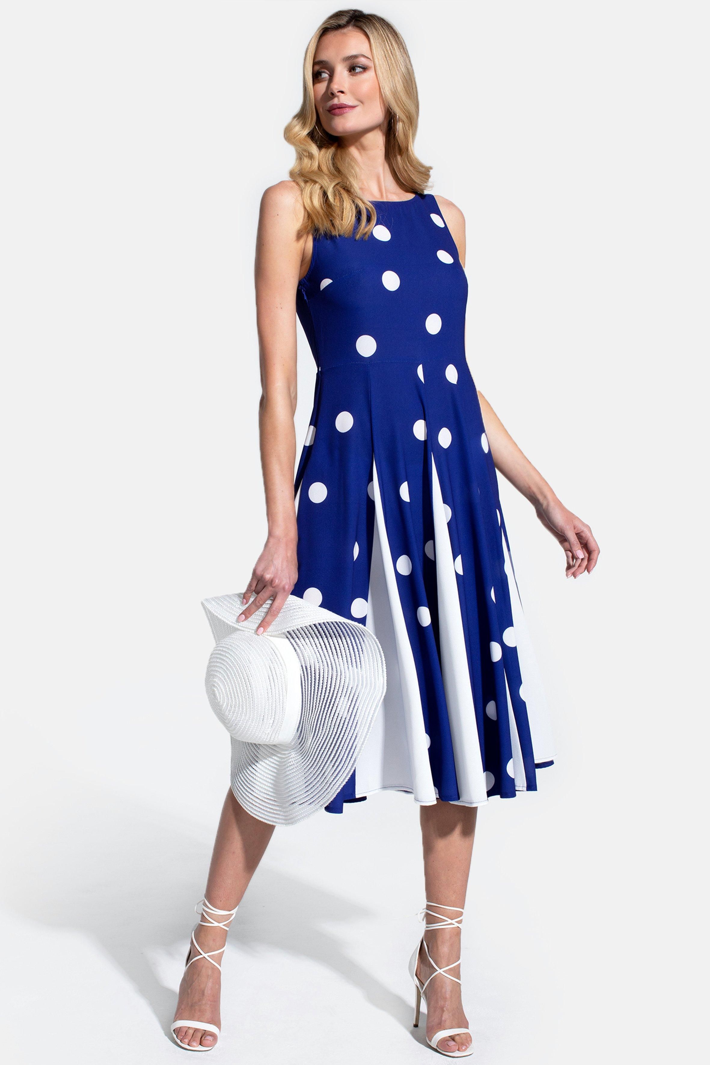 Hot Squash Box Pleat Midi Dress with Contrast Skirt