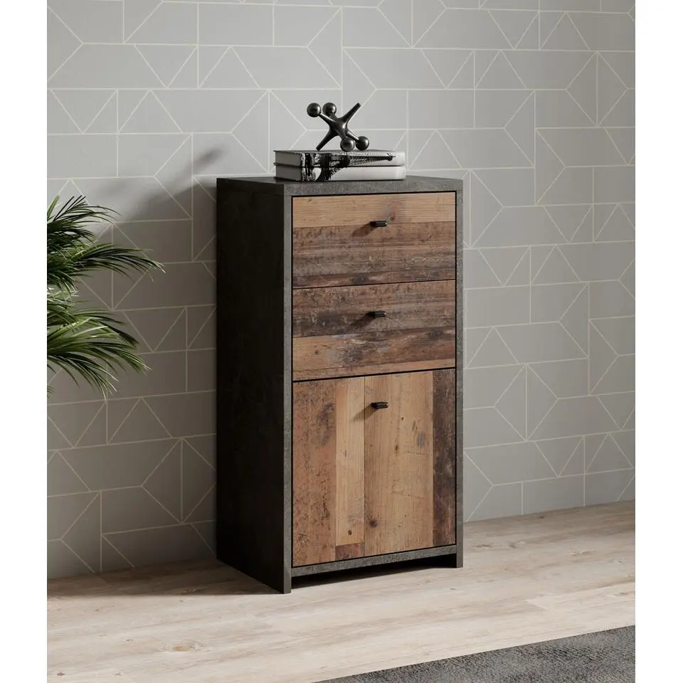 Meubella - Dressoir Sahara - Old wood - Grijs - 40 cm