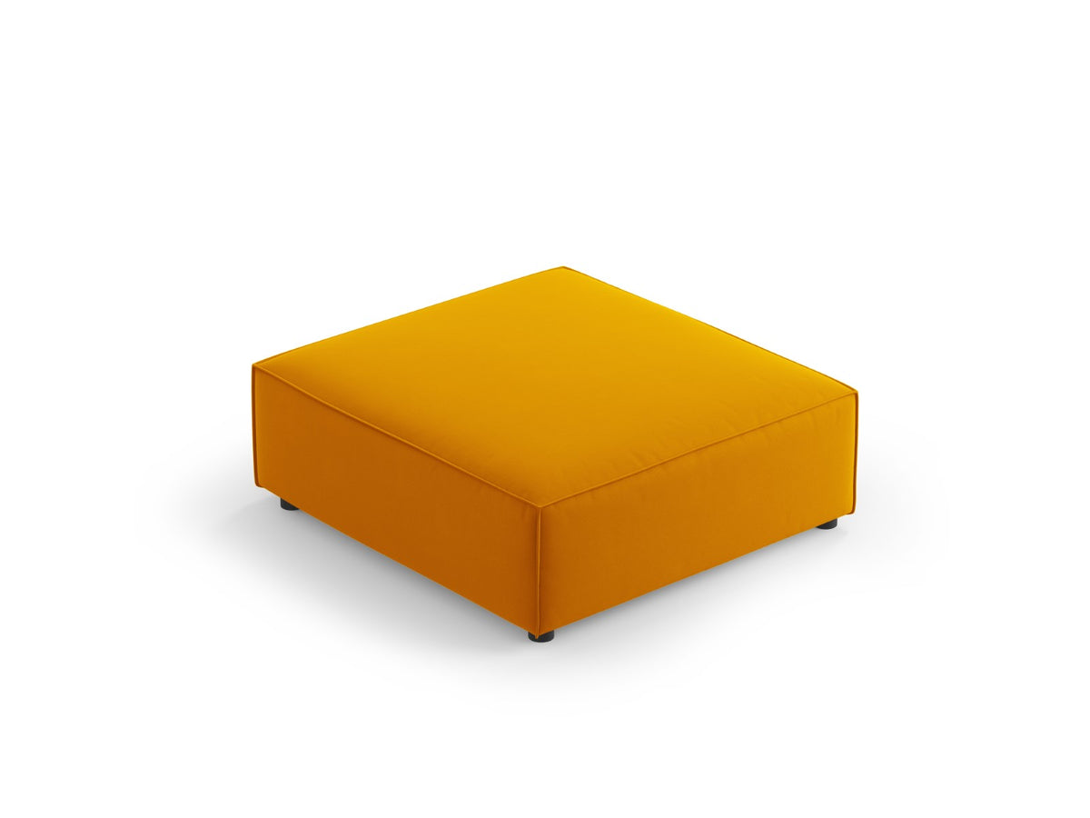 Cosmopolitan Design Poef Arendal flueel, geel - 80x102x40cm