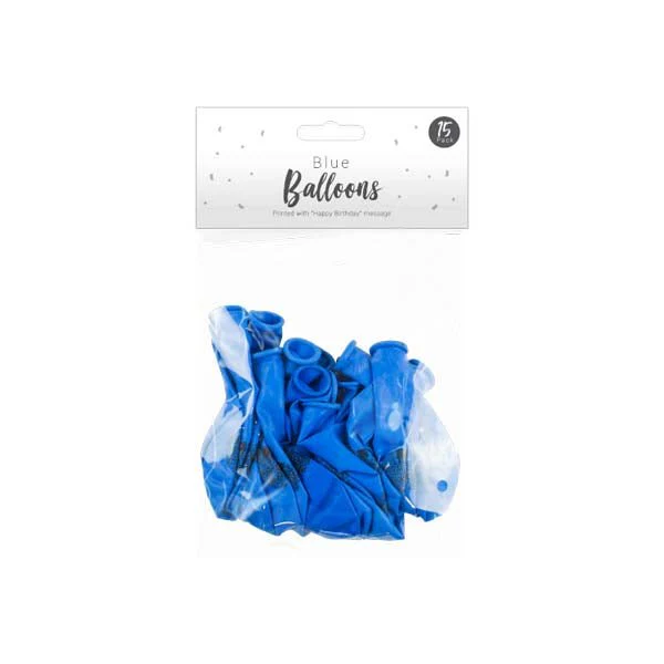 Party Faves Blue Balloons happy birthday 15 Pk