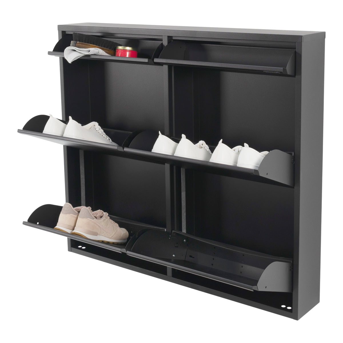 Spinder Design schoenenkast Billy 6 - Zwart - 8 paar schoenen