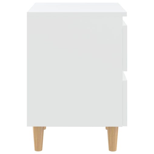 NNEVL Bed Cabinets with Solid Pinewood Legs 2 pcs White 40x35x50 cm