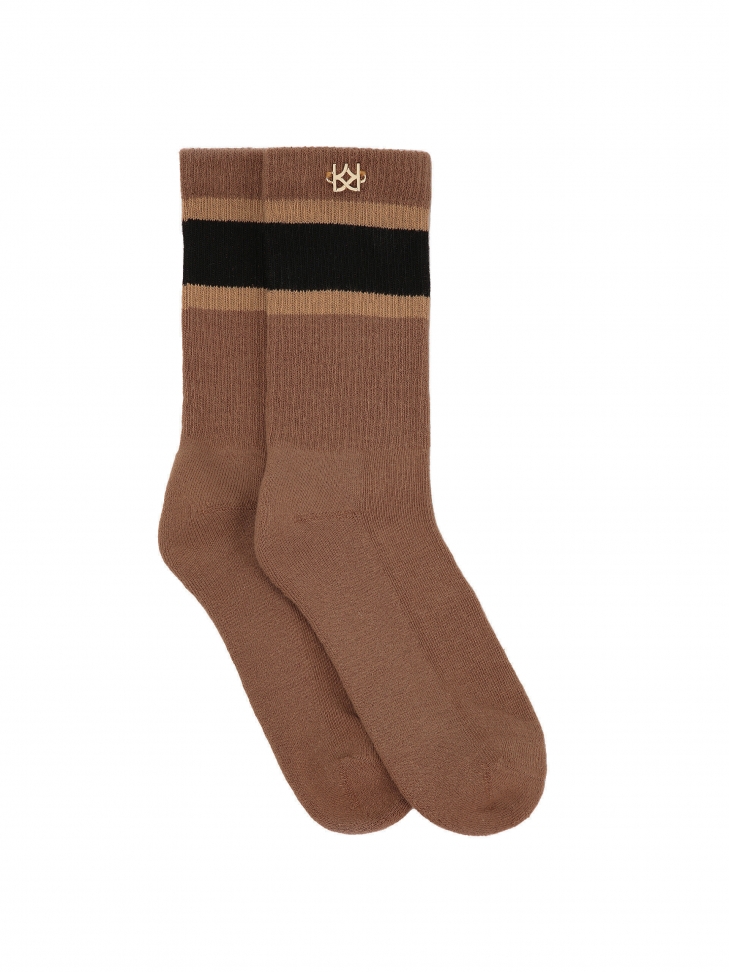 Brown monogrammed socks from KAZAR