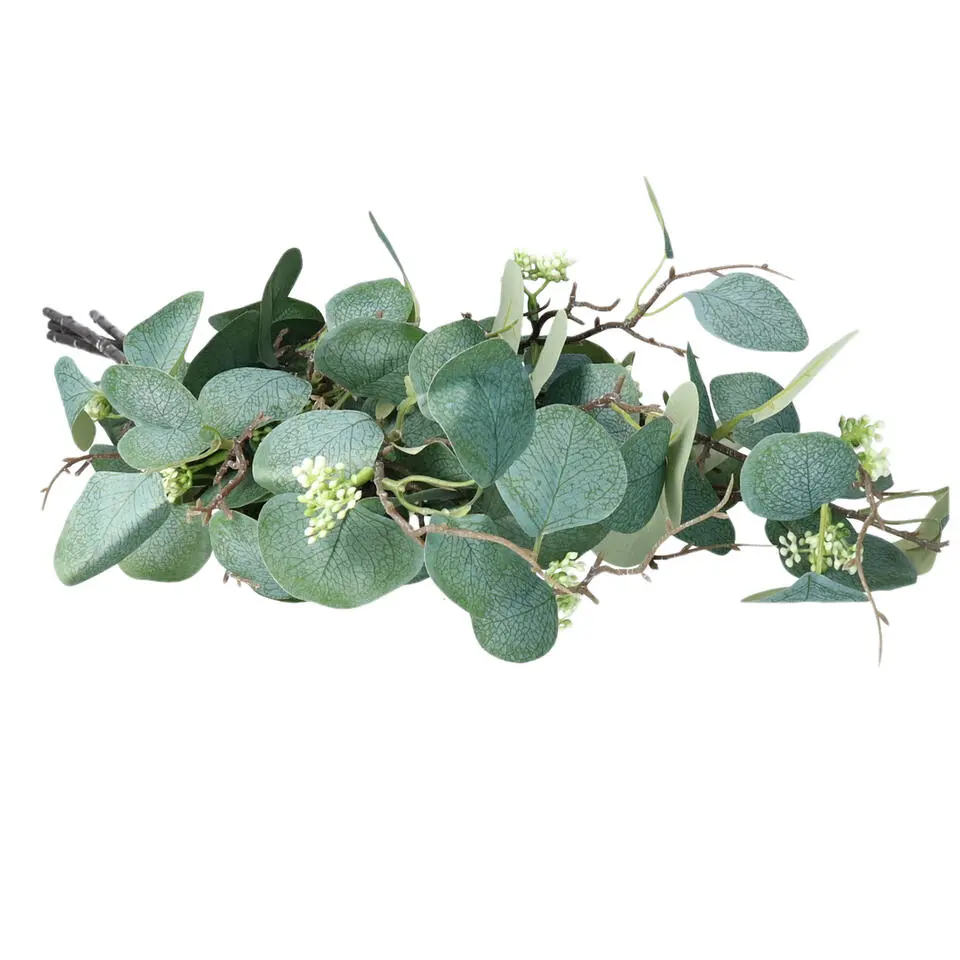 Bellatio Design Kunstbloem/kunsttak Eucalyptus - 92 cm