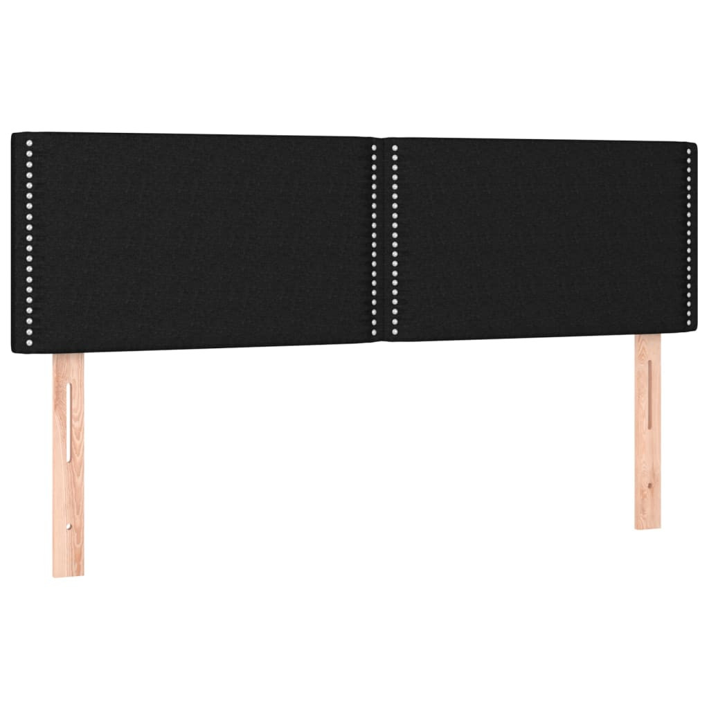 Wezgłowie Czarny 144 x 5 x 78/88 cm Tkanina vidaXL