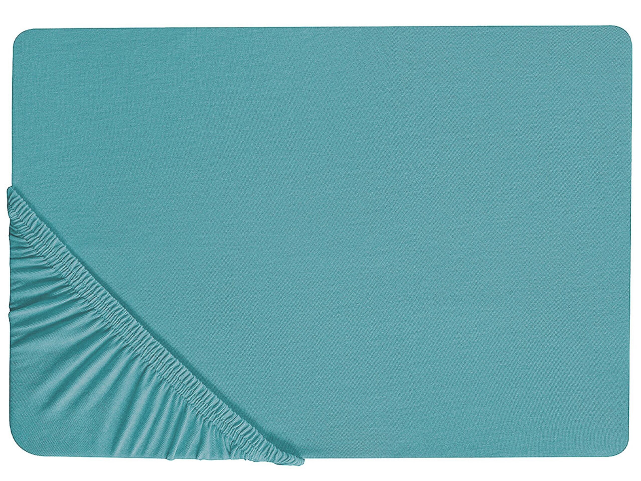 Bawełniane prześcieradło z gumką 90x200cm turkus