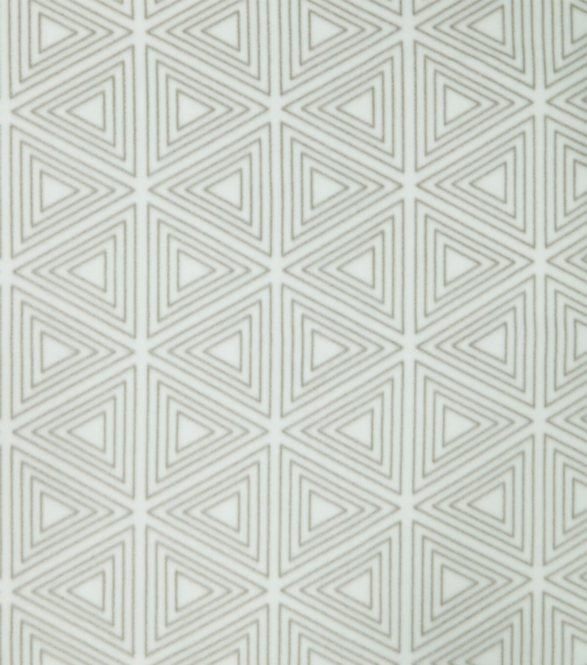 Gray Geometric Triangles on White Anti Pill Fleece Fabric