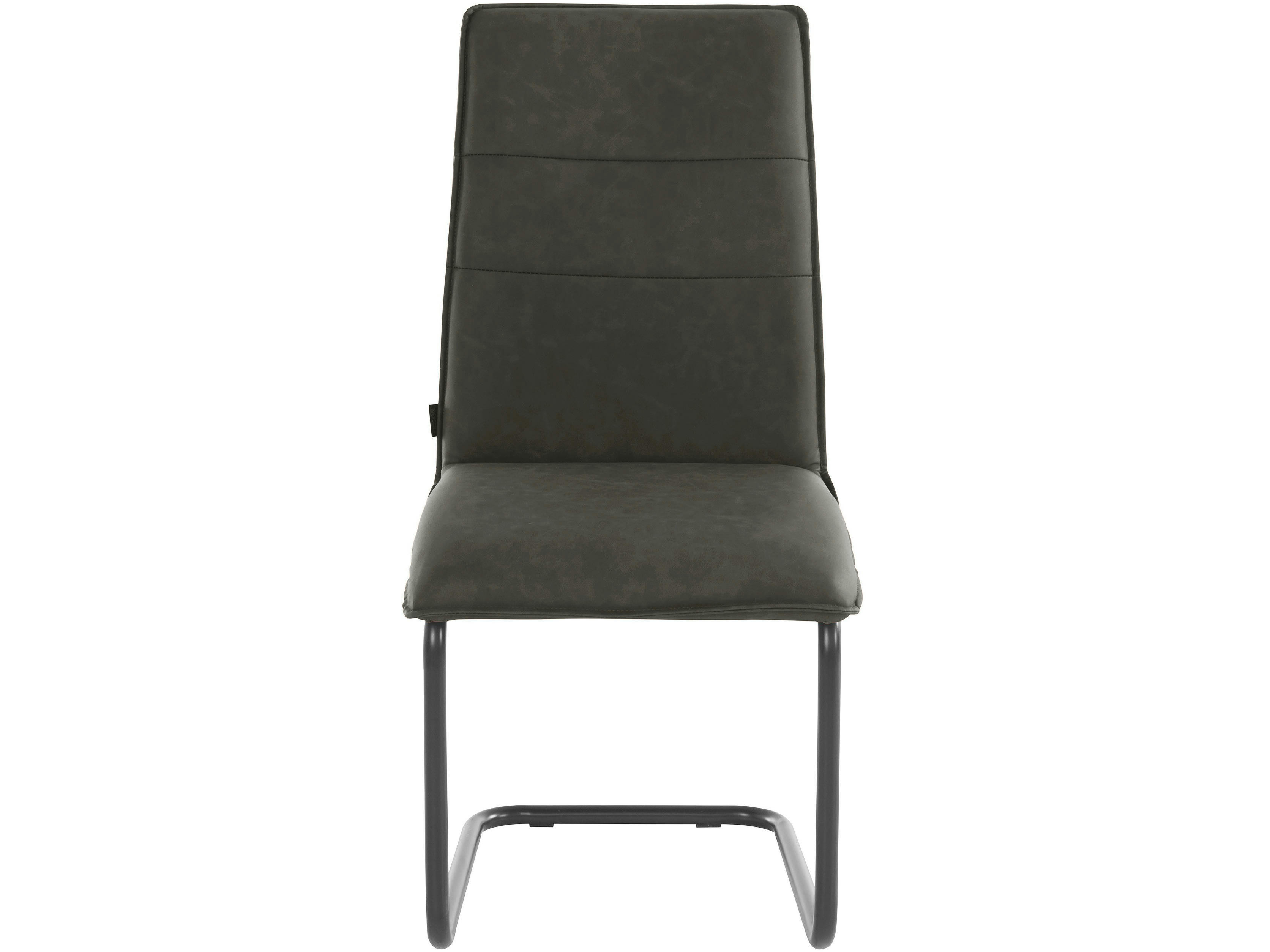 MITZI - Lot de 2 chaises de salle à manger rembourrées en PU anthracite