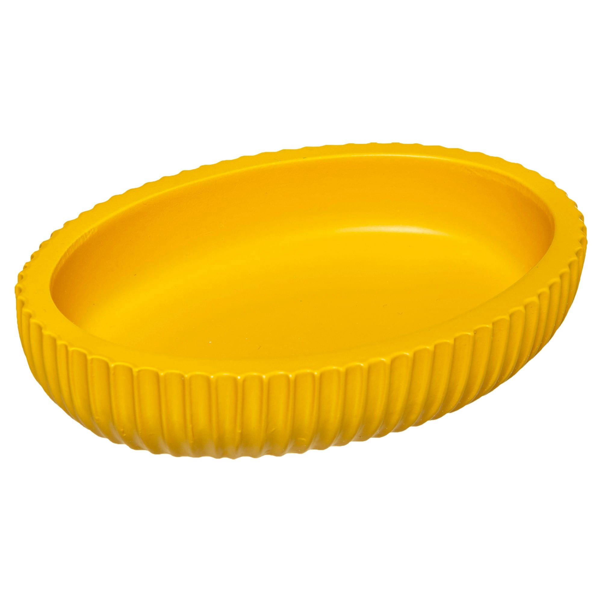 - Porte savon polyrésine jaune et bambou - 12.5x9x2.5cm