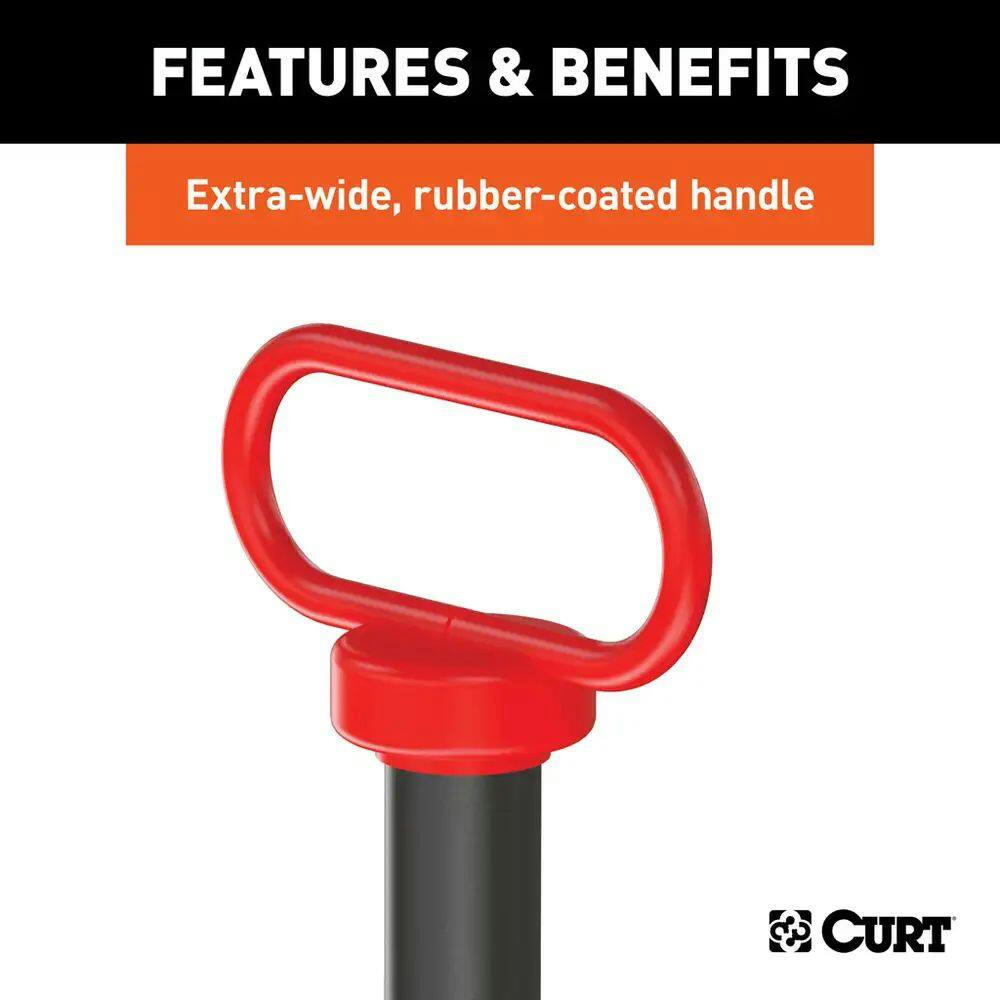 CURT Clevis Pin with Handle & Clip, 1-in