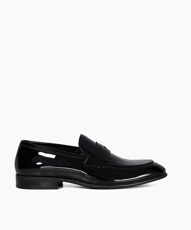 Spin Black - Slip On Penny Trim Loafers