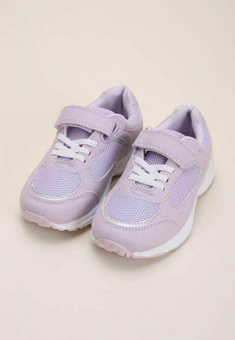Girls Lilac Casual Mesh Runner Trainers