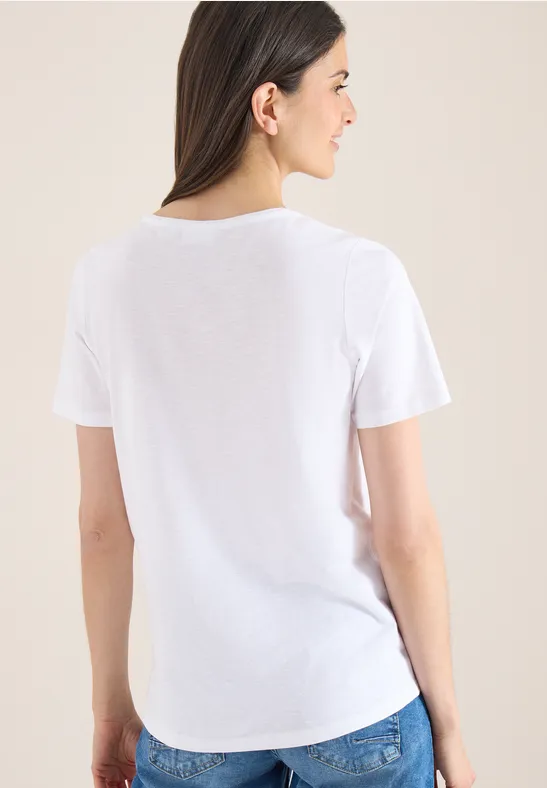Basic T-Shirt mit Rundhals in Unifarbe