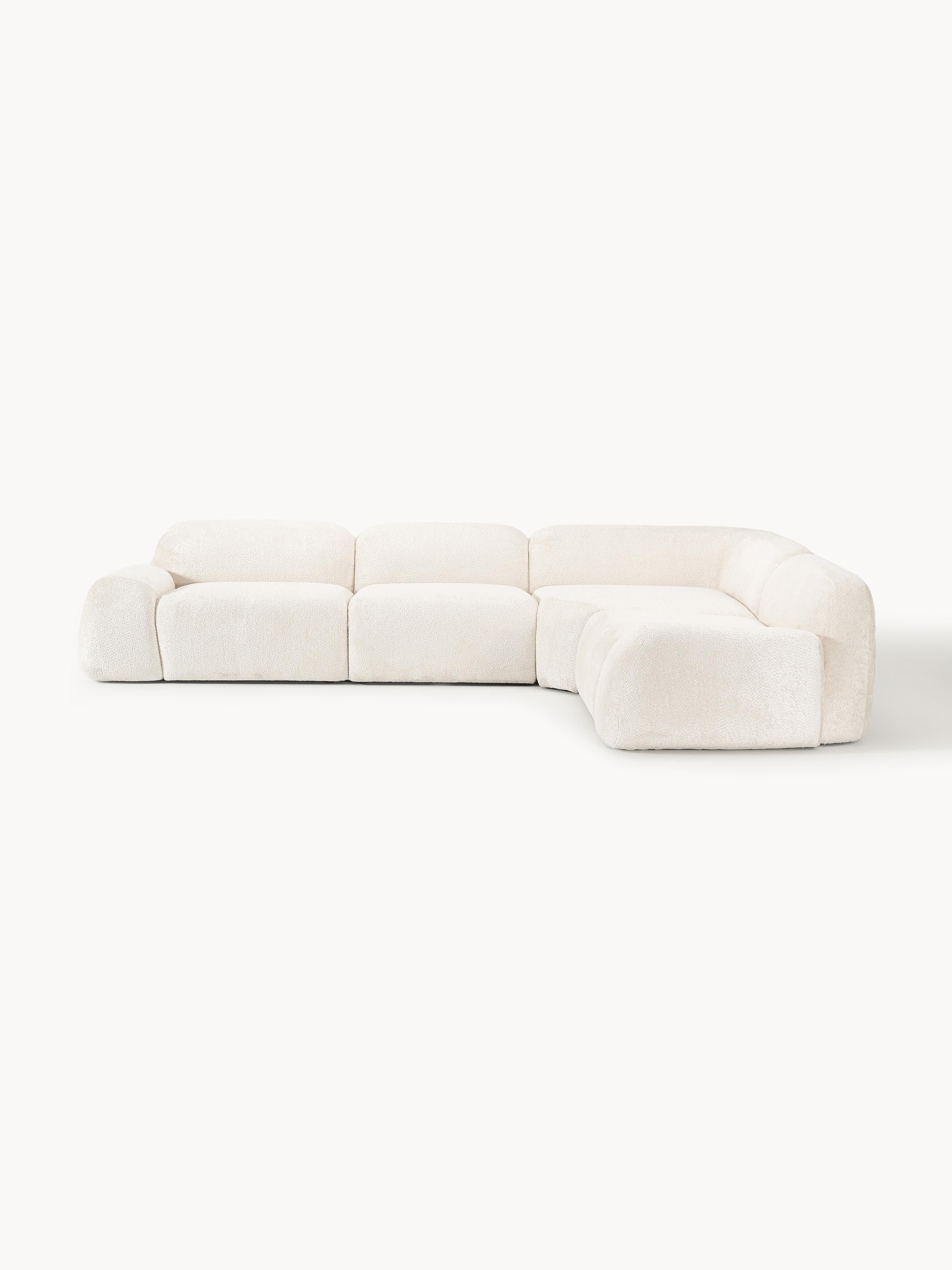 Modulares Teddy-Bouclé-Ecksofa Wolke (4-Sitzer)