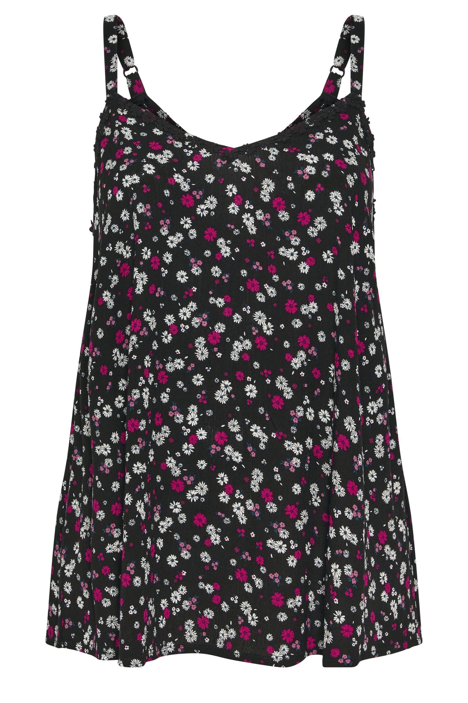 Yours Floral Trim Cami Vest Top