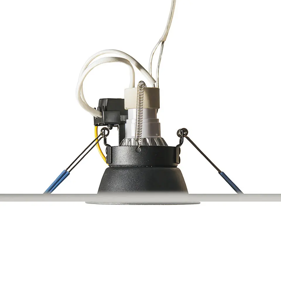 Qazqa inbouwspot dept zwart