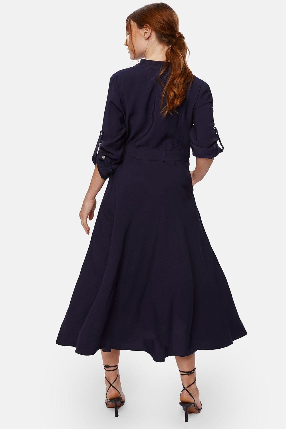 James Lakeland Roll Sleeve Midi Dress Navy
