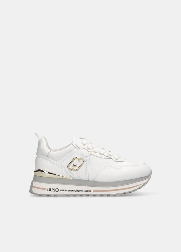 Sneakers platform in pelle