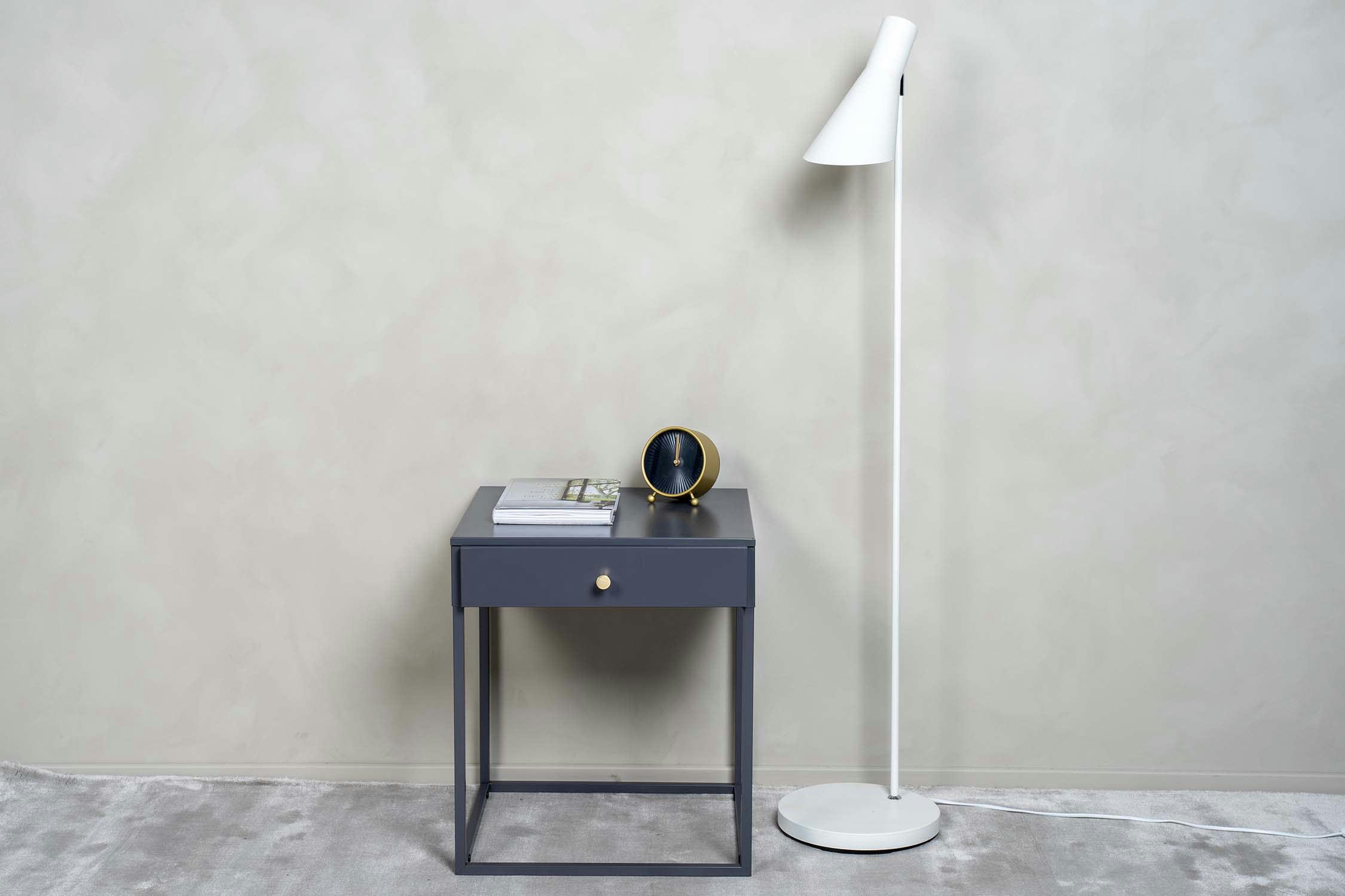 - Table de chevet en acier bakal gris
