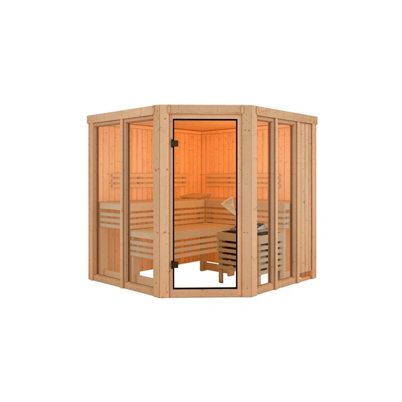 Sauna »Riisa«, BxTxH: 196 x 196 x 198 cm, ohne Ofen , für 4 Personen