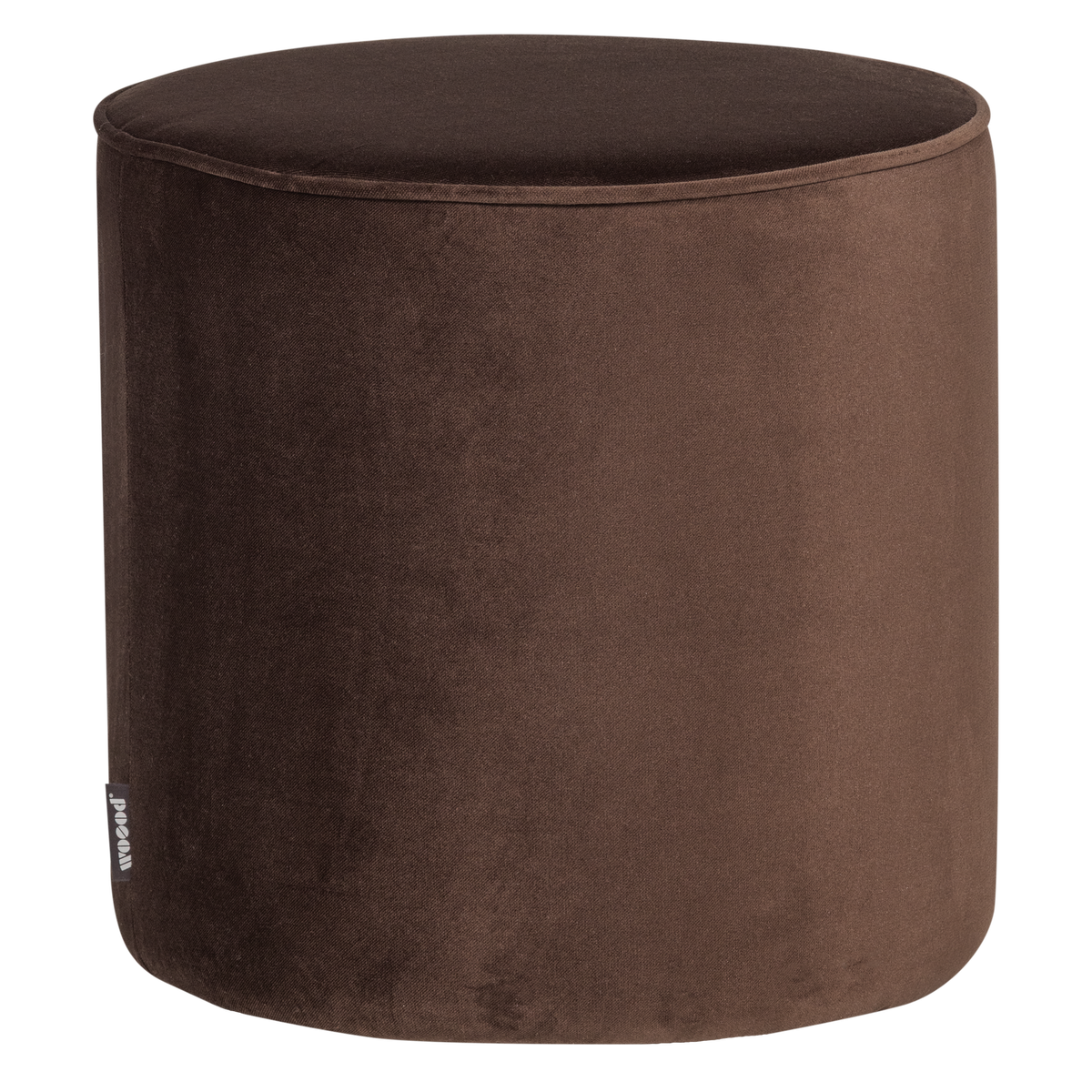 WOOOD poef hoog Sara 46xØ46 cm - Velvet - Donkerbruin