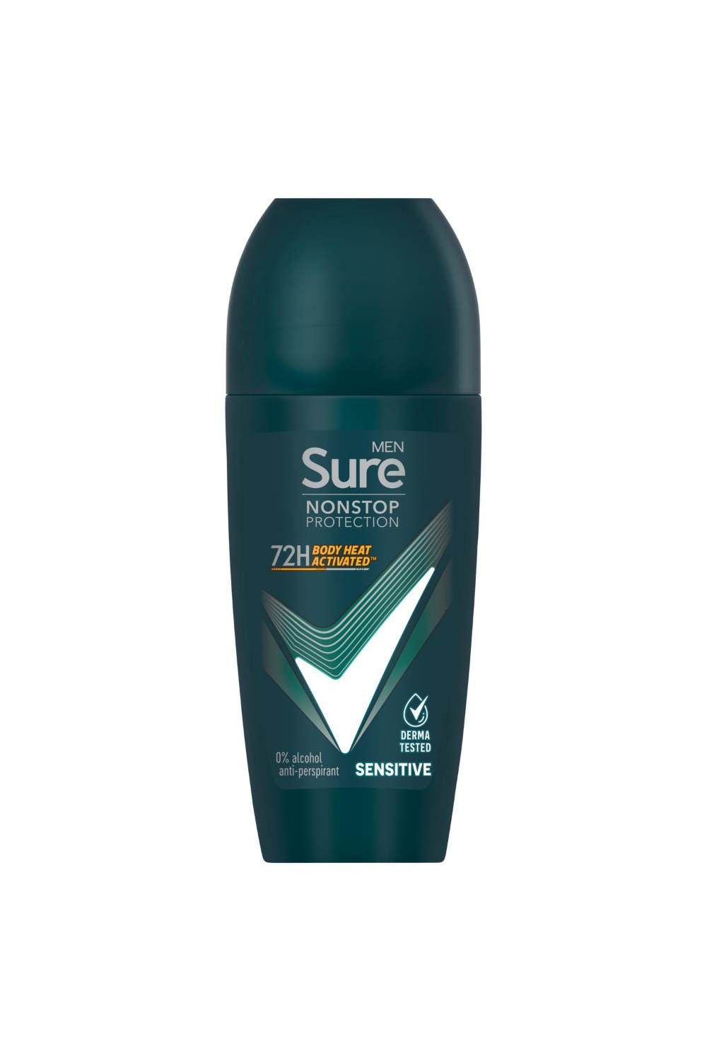Sure Men Sensitive 'Anti-perspirant' 72H Protection Roll On Deo, 6x50ml