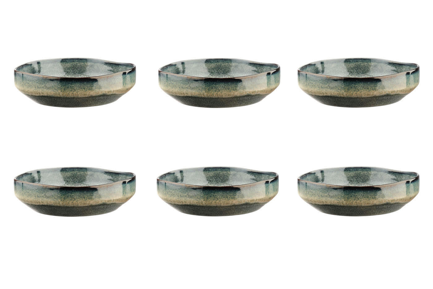 GENESIS - Lot de 6 bols petit-déjeuner en grès gris D17