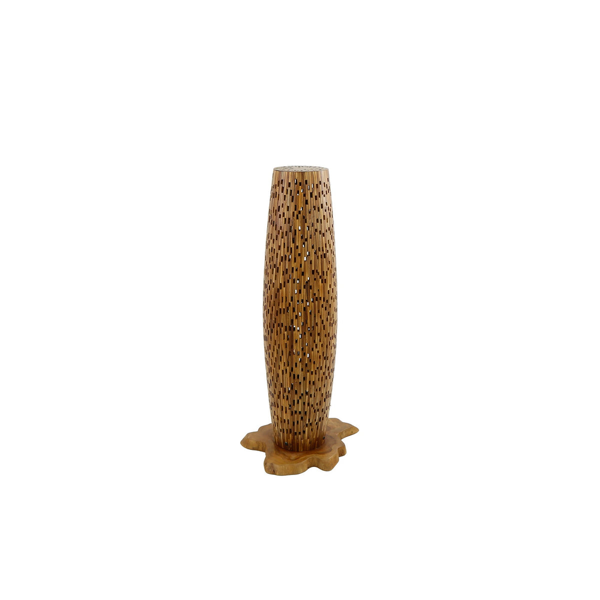 Giga Meubel Vloerlamp Bars - Naturel Teakhout - 2-Lichts - 40x40x104cm