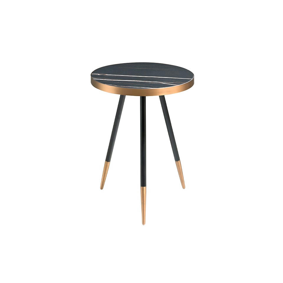 - Table d'appoint en porcelaine et acier