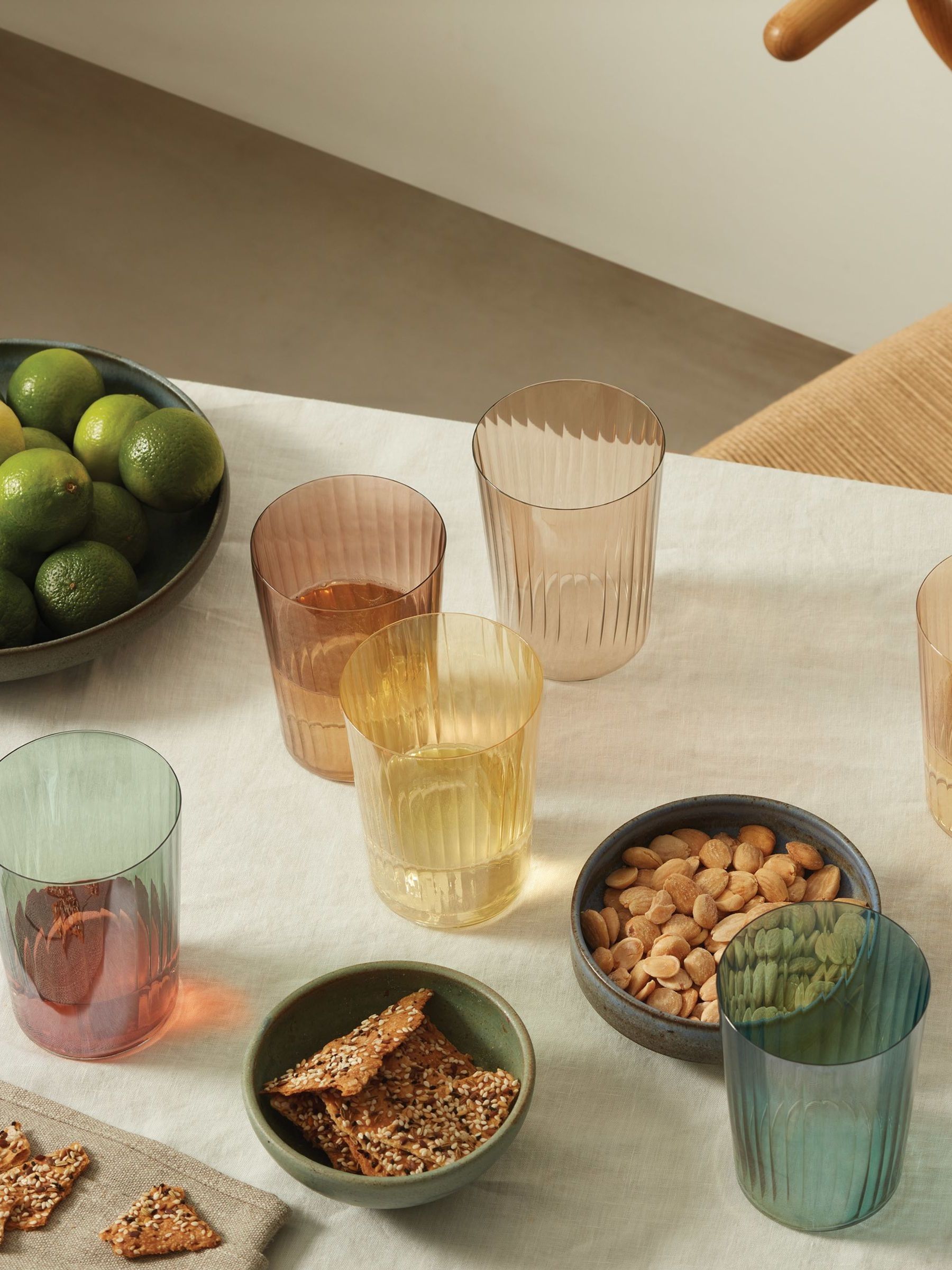 LSA International Set of 4 Amber and Orange Gems Tumblers 560ml Assorted