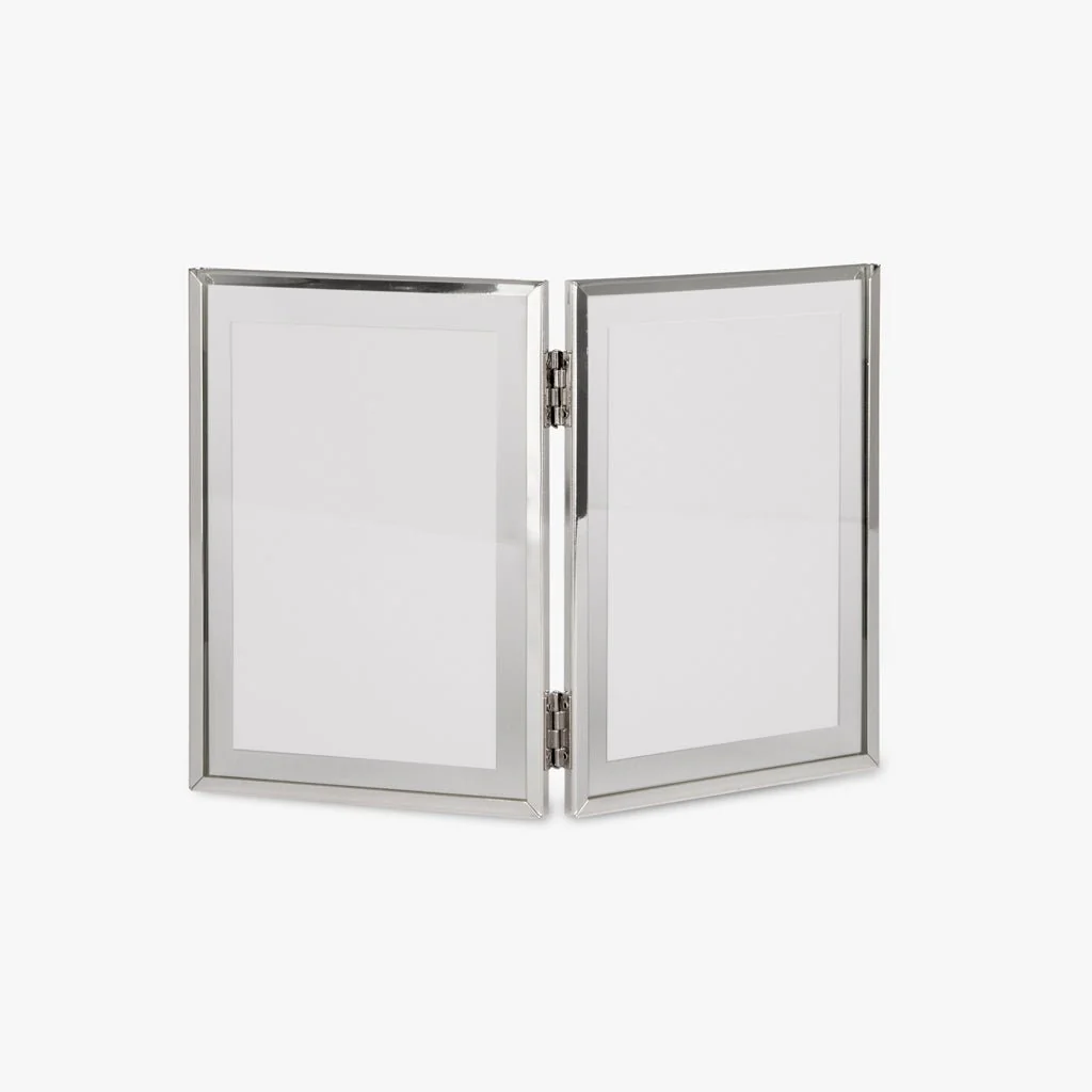 Moldura Dupla Vertical Prateada  10x15 SHINY & BRUSHED