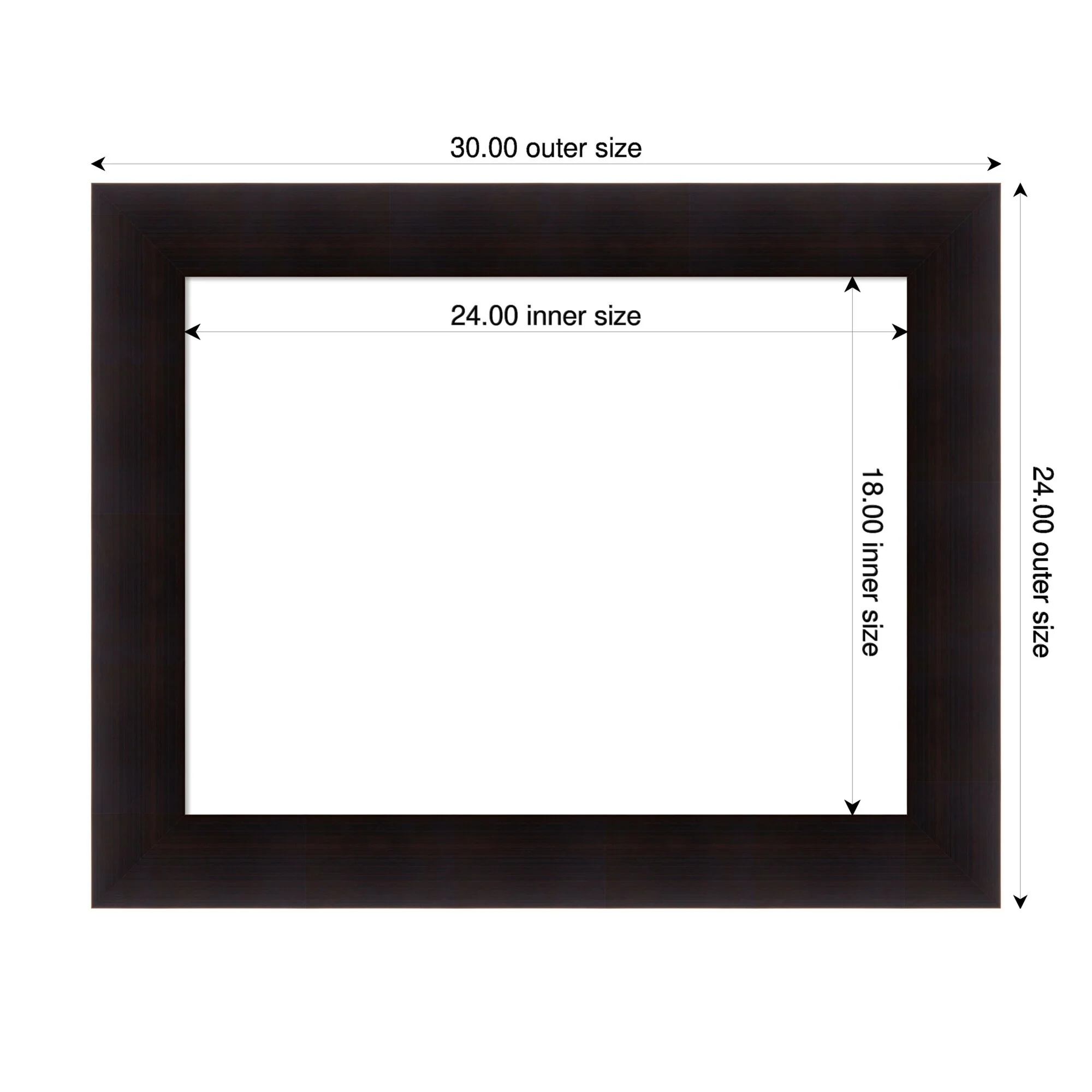 Amanti Art Portico Espresso Framed Dry Erase Magnetic Board